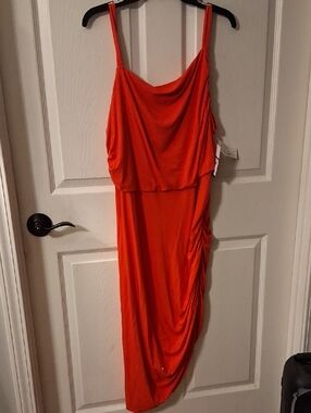 sofia by sofia vergara Orange Draped Midi Dress